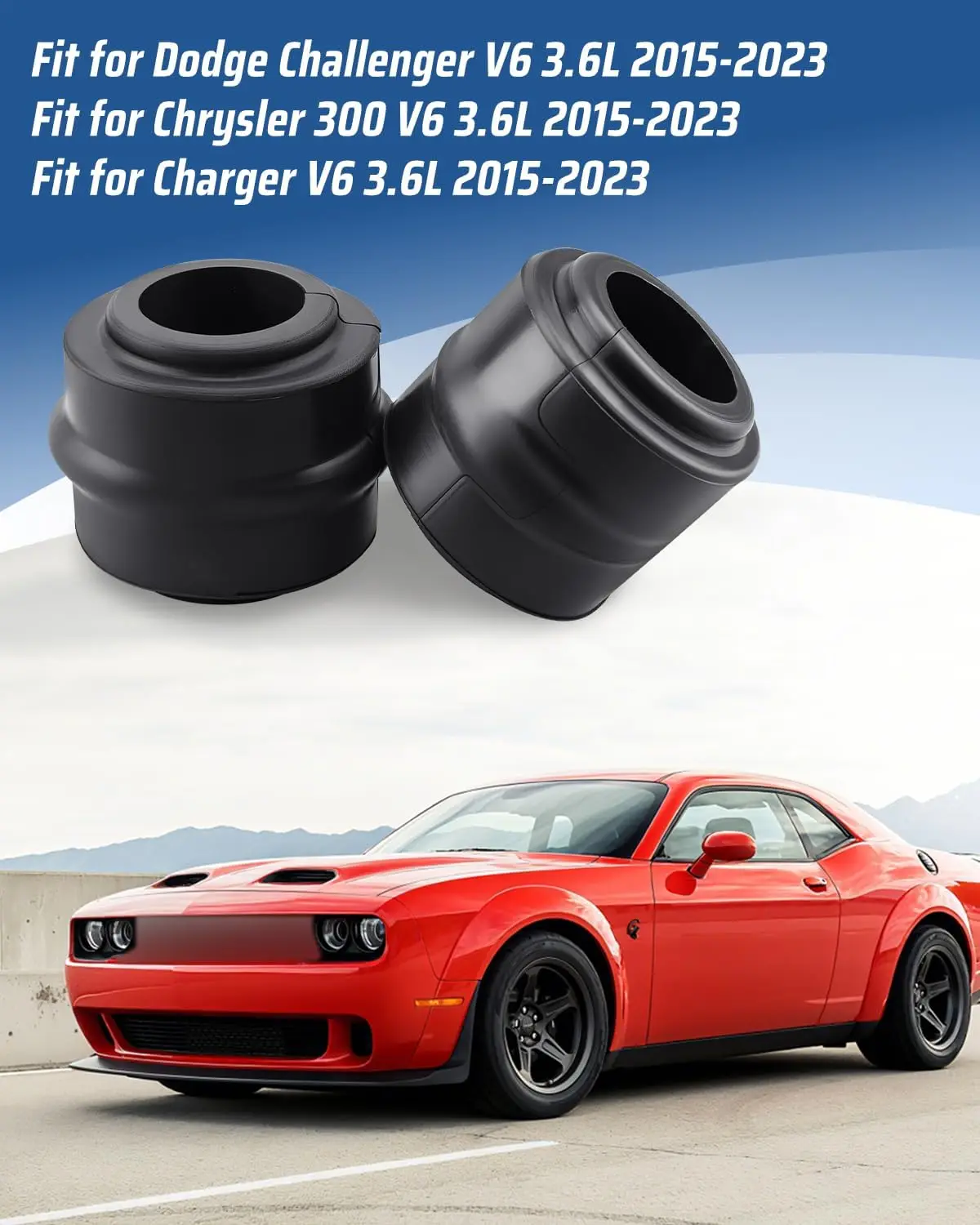 2개 프론트 스웨이 바 부싱 키트, 닷지 차저 V6 3.6L, 닷지 챌린저 V6 3.6L, 크라이슬러 300 V6 3.6L 2015-2023년식에 적합