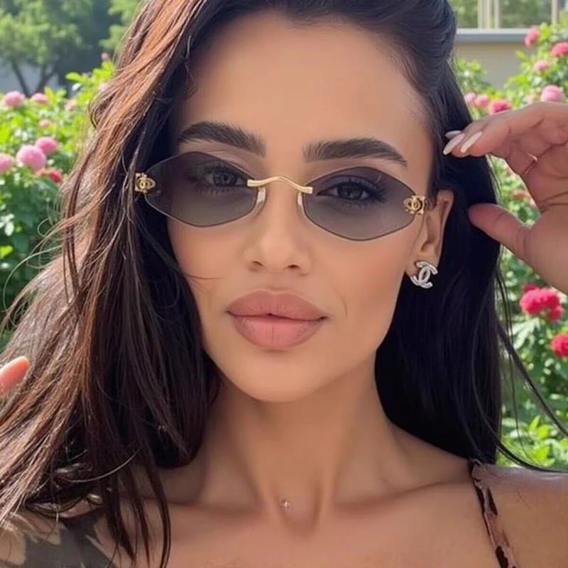 Frameless Rhombus UV400 Women's Sunglasses