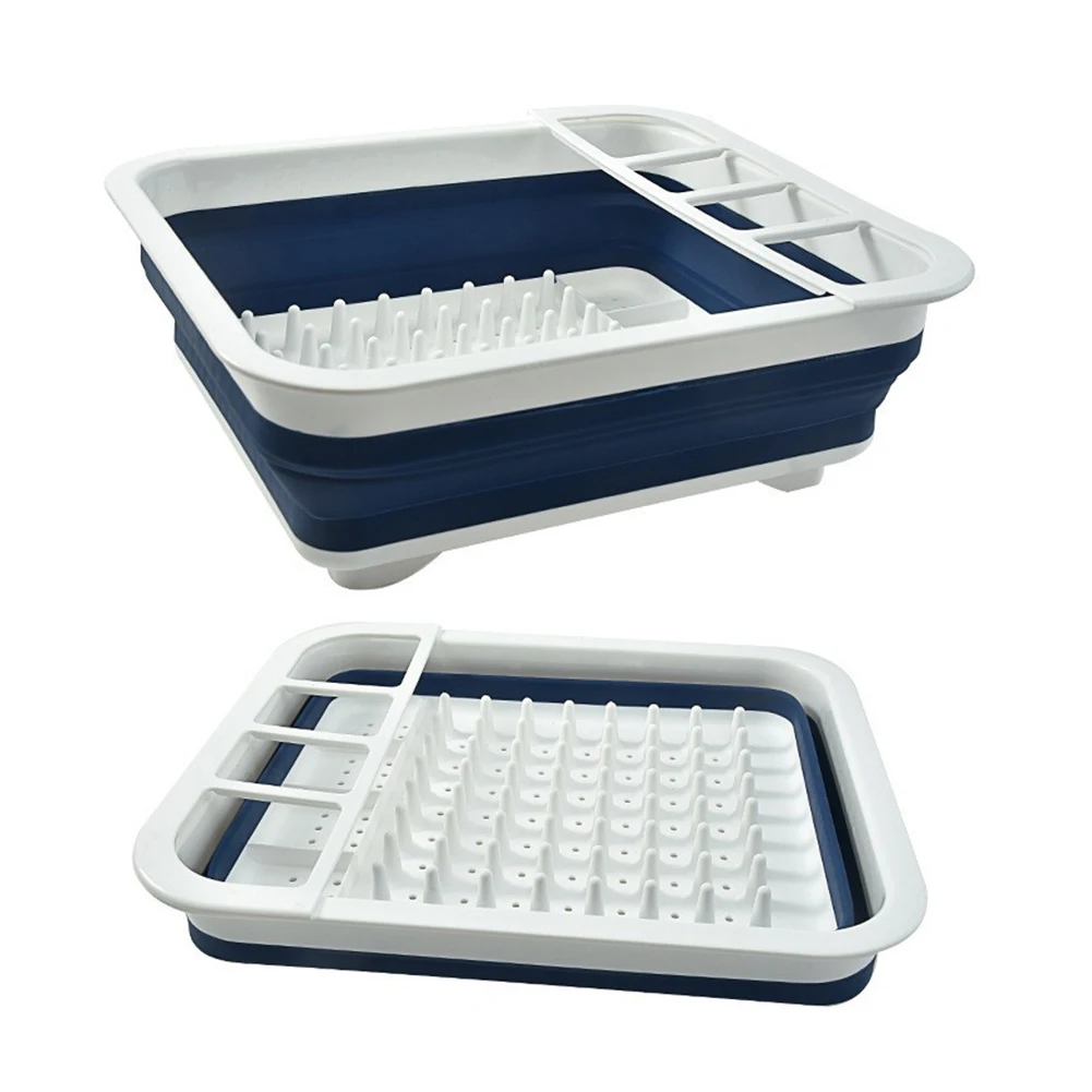 Foldable Dish Drying Rack Folding Household Storage Holder Portable Bowl Tableware Lid Drain Rack Kitchen Accessories Organizer