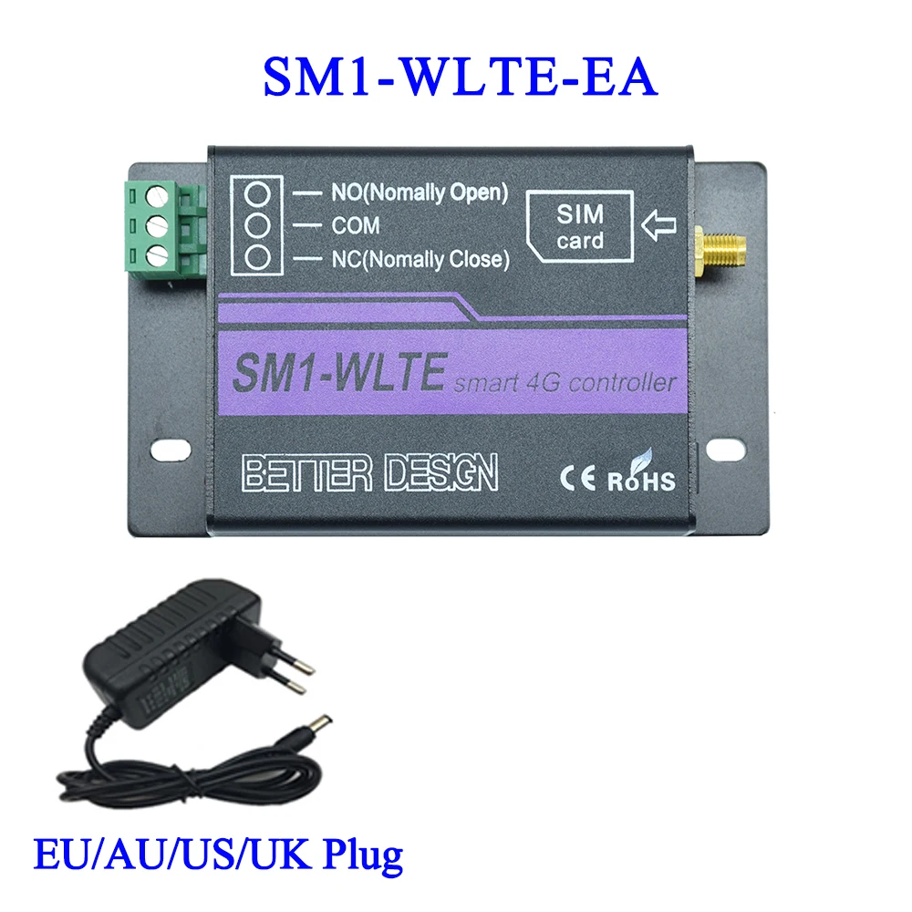 LTE 4G GSM Remote Power Switch 1 CH GSM Relay Controller SM1-WLTE SMS Call App Control Motor Lock Gate Opener smart switch wifi switch smart wifi switch wireless switch