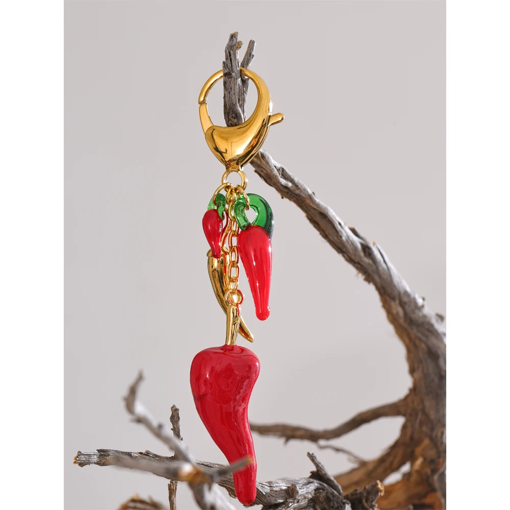 Yhpup Chilli Key Chains Stainless Steel Girls Handbag