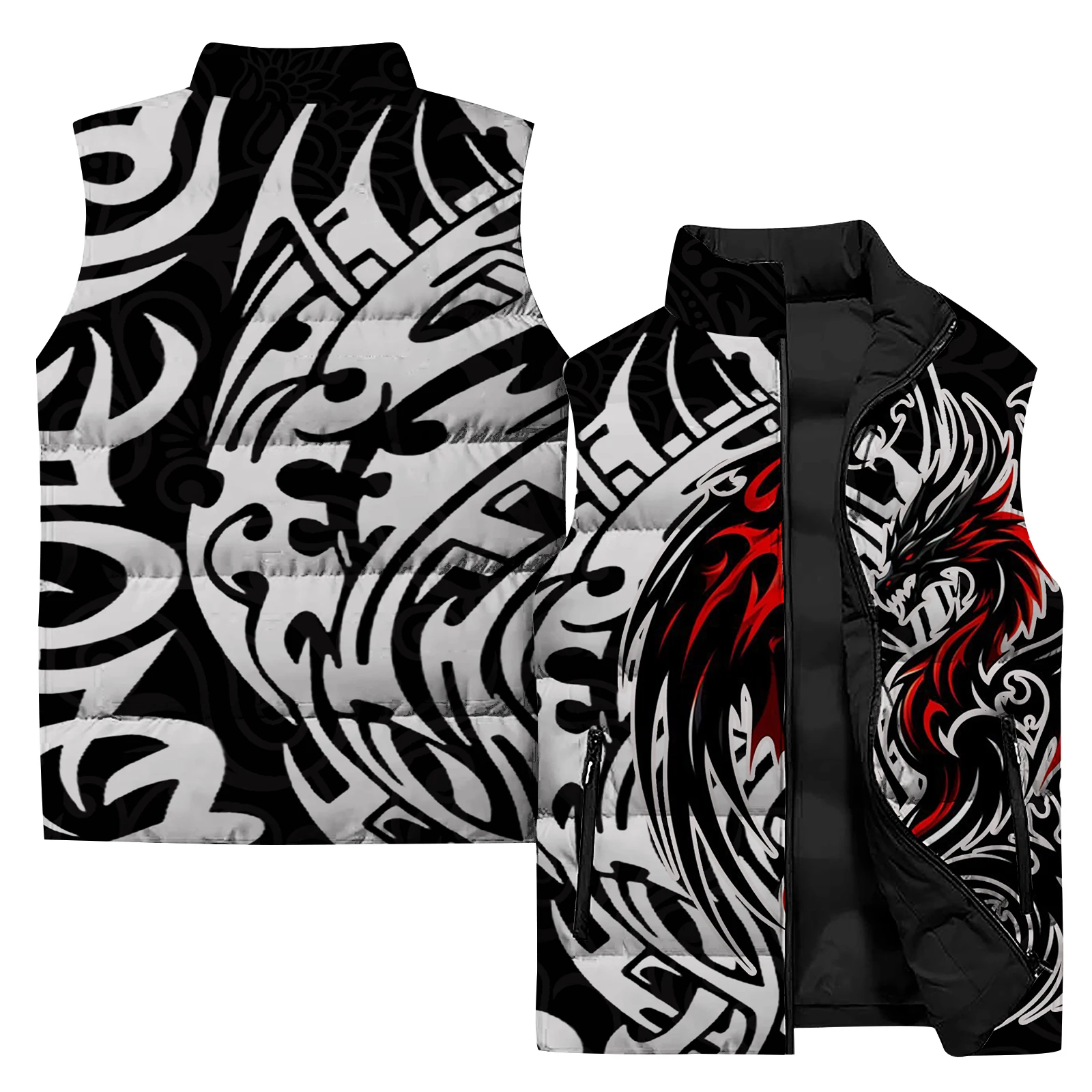 thumbnail image 1 of Chaleco estampado de moda, cómodo y versátil, ropa para hombre, chaquetas de invierno para deportes de ocio, chalecos de viento frío, chalecos geniales, 1 of 5