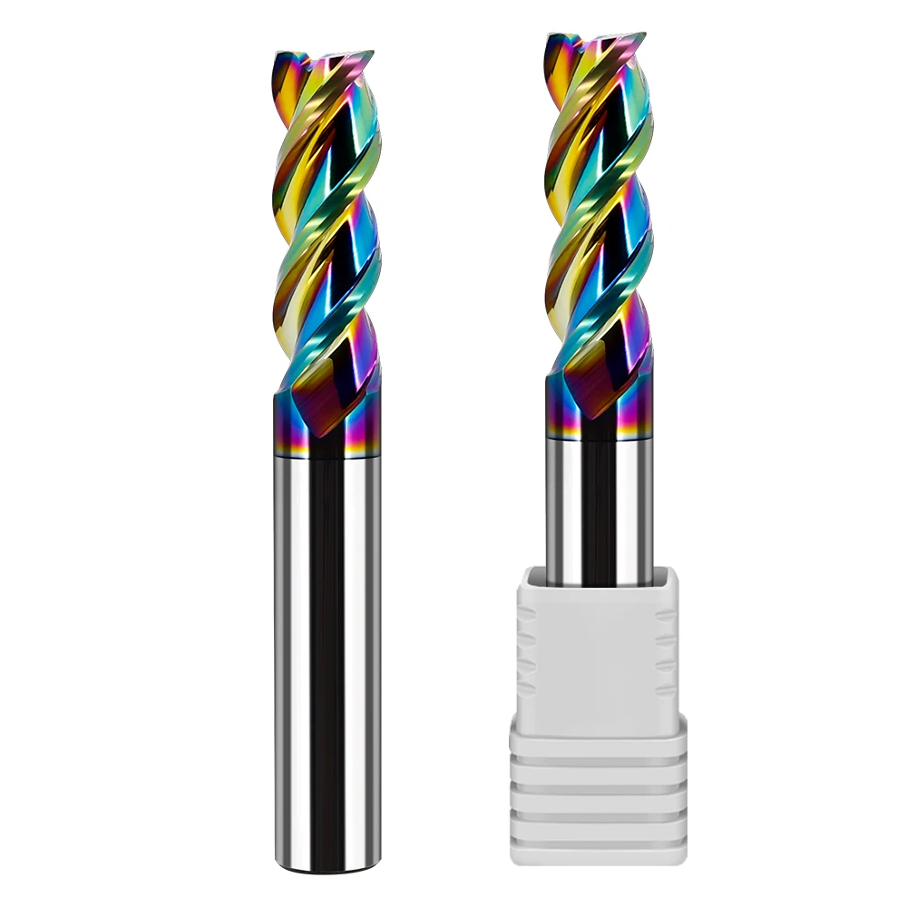 

Augusttools Colorful End Mill Aluminium HRC55 DLC Coating Endmil Carbide Milling Cutter For Acrylic Wood Copper CNC Maching Tool
