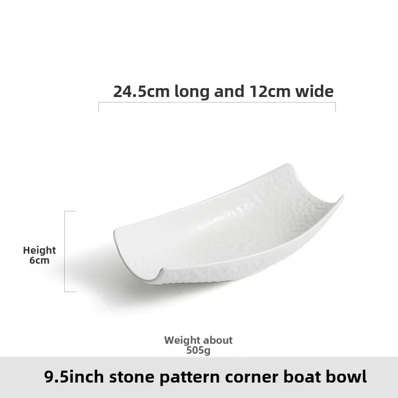 Vegetable Salad Bowl Hotel Ship shaped Restaurant Alien Cold Vegetable Bowl Ceramic White Dessert Tableware
