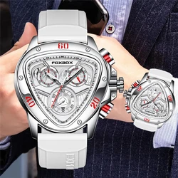LIGE Fashion Men's Watch Casual Waterproof Quartz Watches White Silicone Watchband Clock Chronograph Luxury Man Wristwatch Reloj