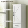 Homcom 67" Tall Bathroom Storage Cabinet with Drawer, Farmhouse Narrow Bathroom Cabinet with Barn Doors, White 4