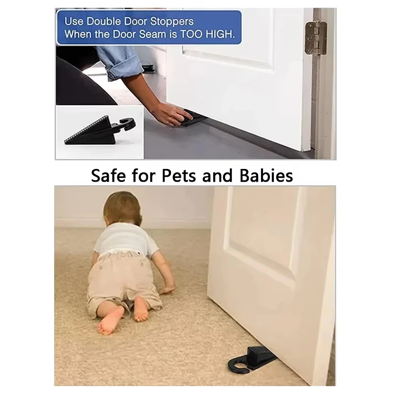 Punch Free Door Stopper Can Be Hang Windproof Door Stopper Surface Stripe Design Home Bedroom Office Stop Safety Card