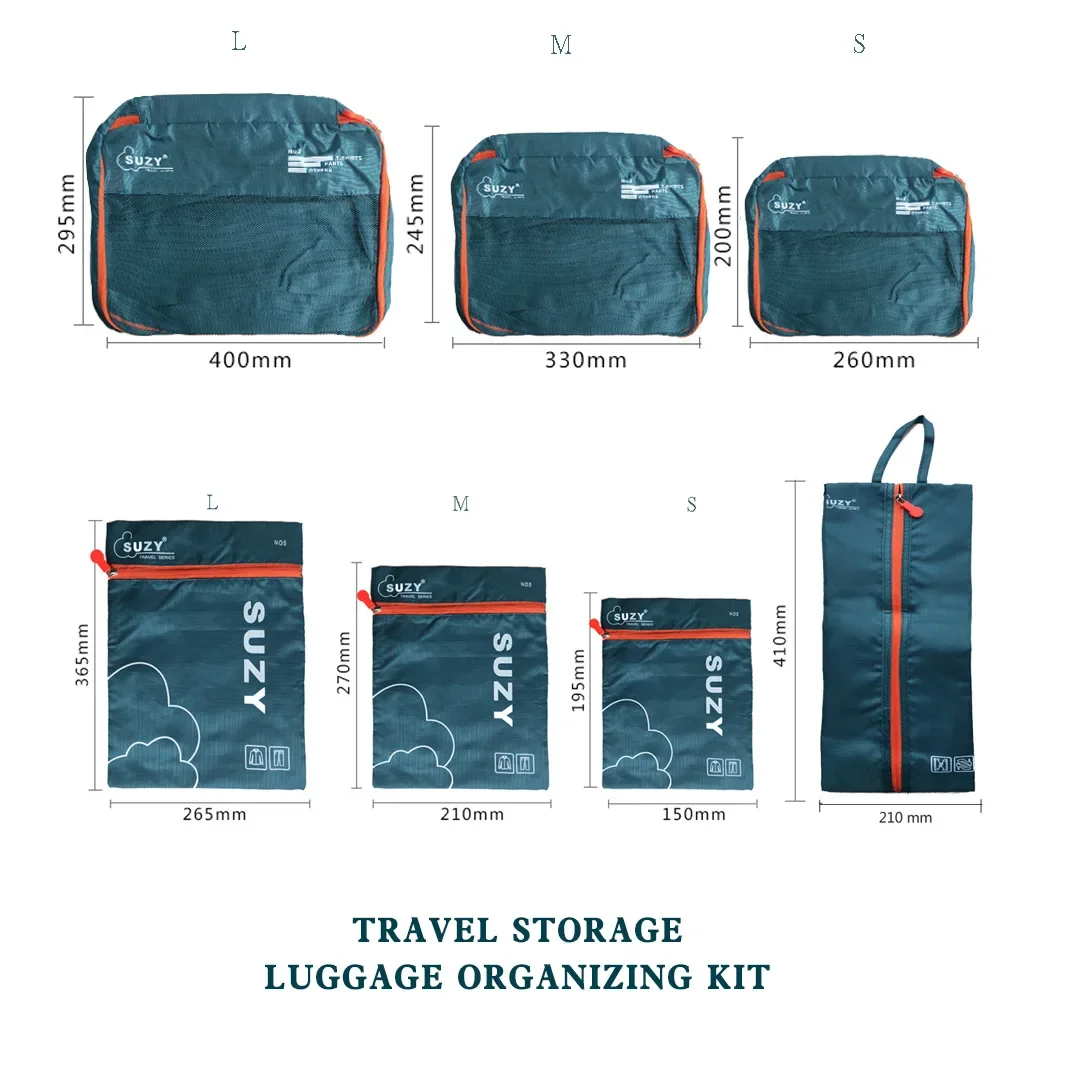 7-Piece Travel Organizer Set for Luggage and Suitcase Packing