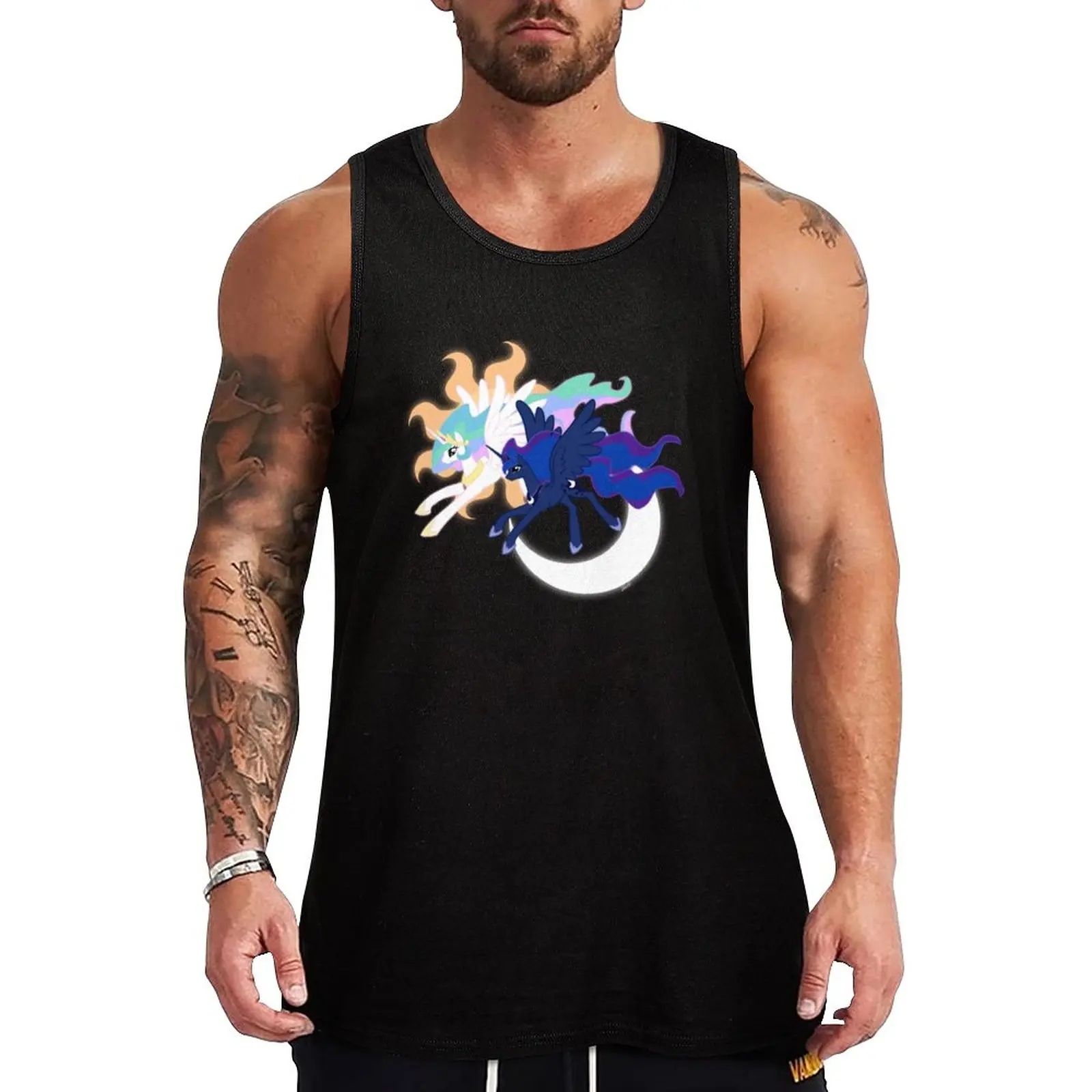 

New Princessesv Luna and Celestia Glow Tank Top Men's gym articles summer clothes men 2023