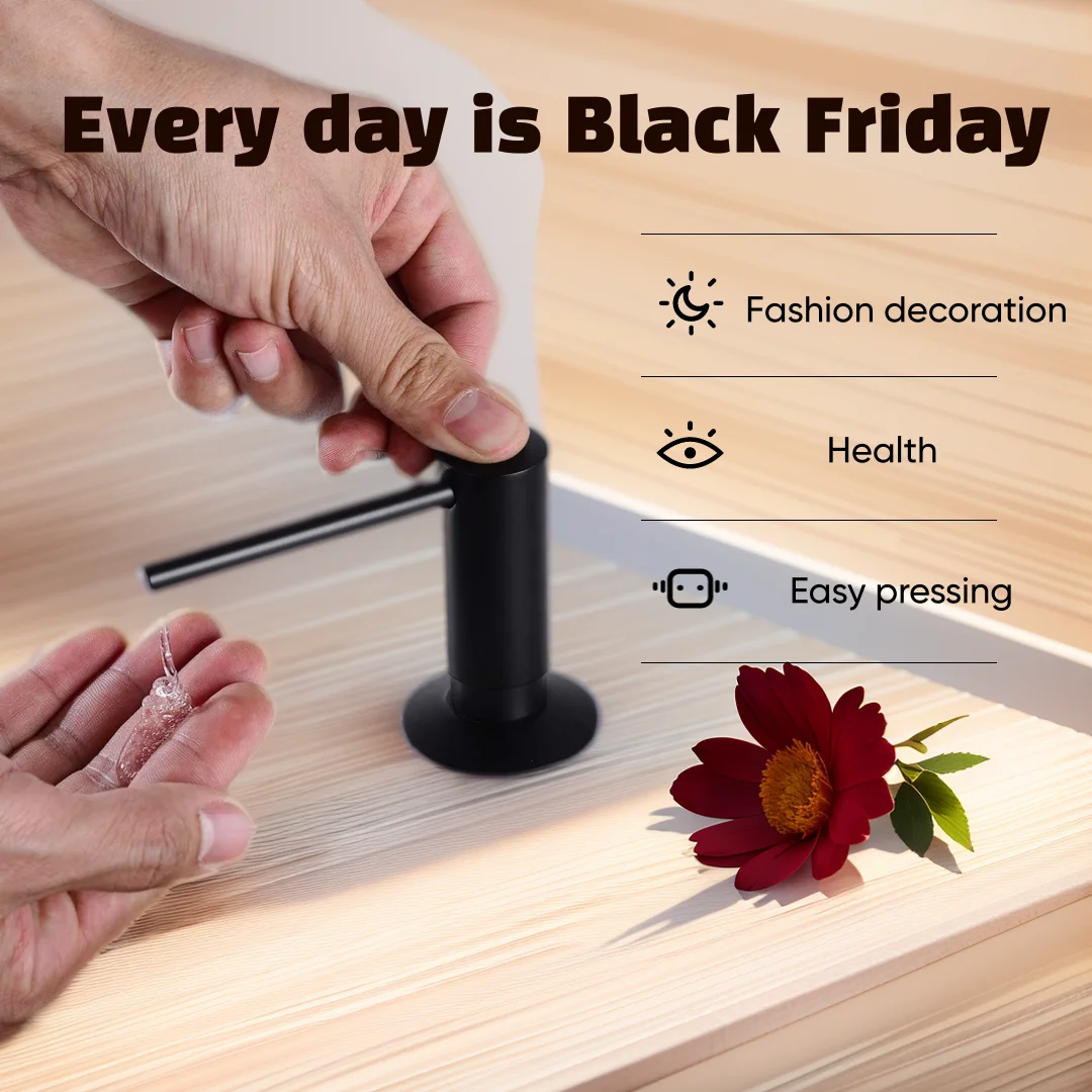 17OZ Copper matte Black Press Type Kitchen Sink Soap Dispenser &ndash; Stylish Functional and
