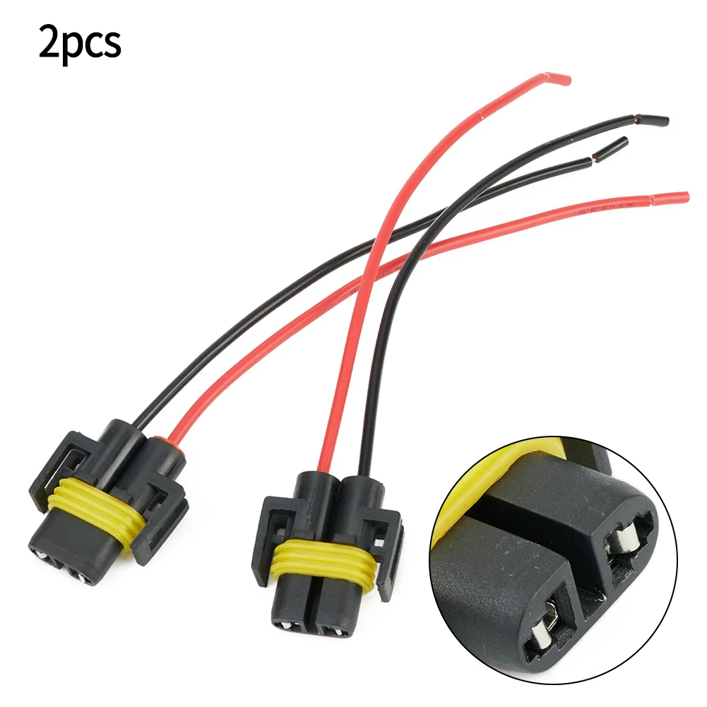 2 Pcs H11 H8 Female Socket Extension Connector Headlight (not Include LED Lights) High Efficient Copper Wiring Female Conne socket connector plug adapter