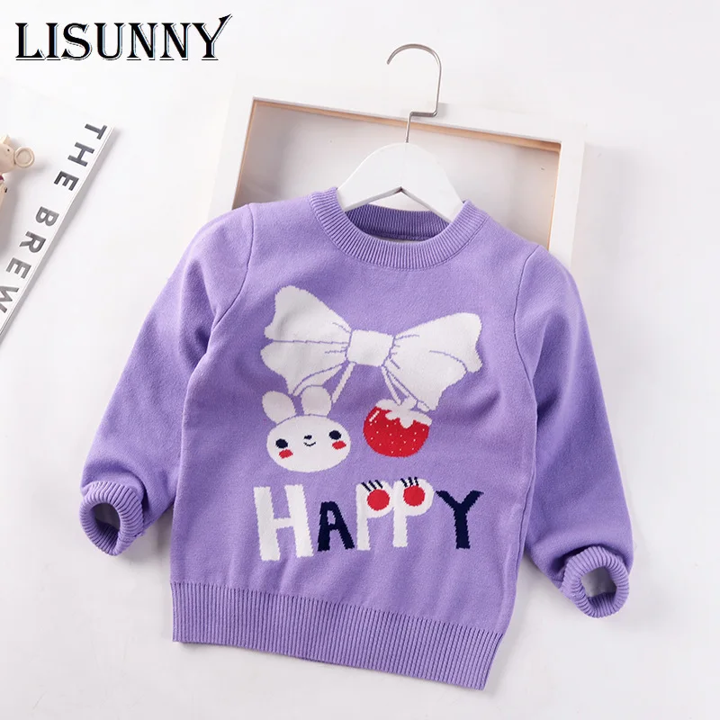 

2023 Autumn Winter Children Clothing Kids Girls Sweaters Baby Pullover Cartoon Knit Jumper Toddler Clothes Lolita Style 2-8y