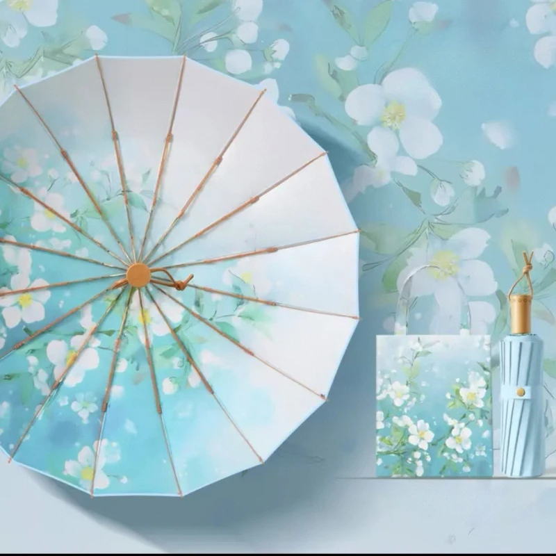 Waterproof Folding Sun Umbrella for UV Protection and Rain