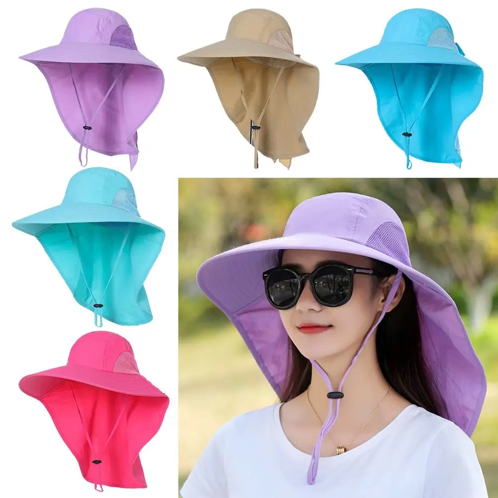 

Breathable Quick Drying with Neck Flap Sunshade Beach Hat Sunscreen Cap Women Sun Hat Sun Protection