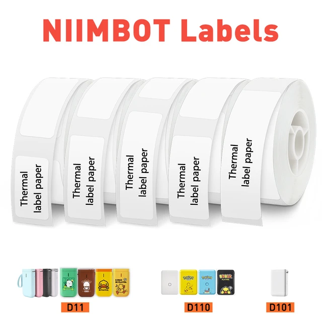 Niimbot D11 Label D110 D101 Ruban d'étiquette blanc en papier thermique  pour imprimante d'étiquettes NIIMBOT D110 D101 D11 15 * 50mm 12 * 40mm  Papier autocollant - AliExpress