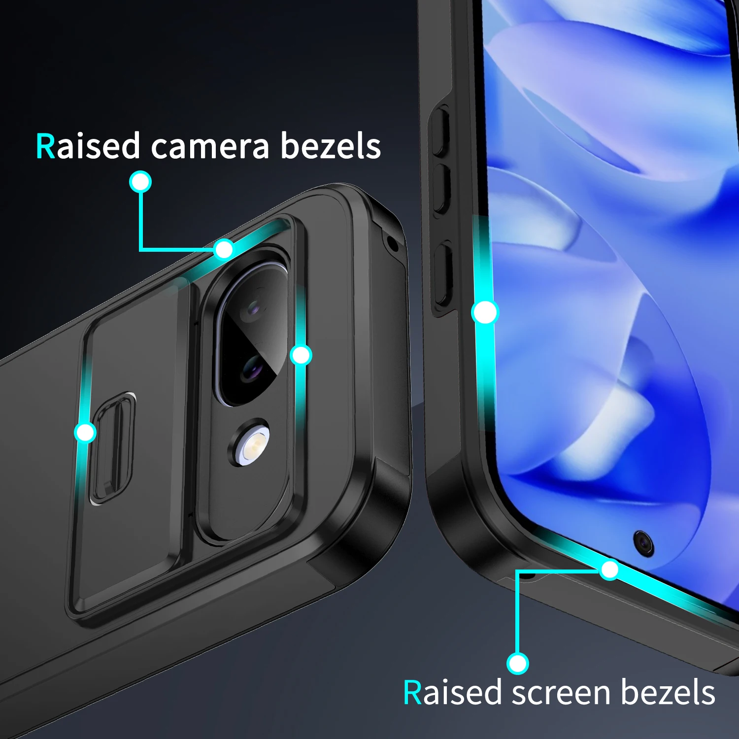 Enhanced Camera Slide Protective Phone Case - Wireless Charging Compatible, Durable Armor Cover.