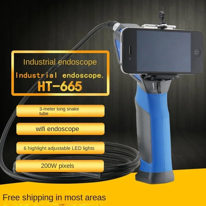 Wireless WIFI endoscope 3 meters snake tube 8.5mm lens industrial endoscope pipeline inspection and maintenance instrument