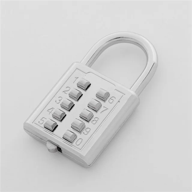 AA84 3X Anti-Theft Button Combination Padlock Digit Push Password Lock Zinc Alloy Security Lock Suitcase Luggage Coded Lock 2