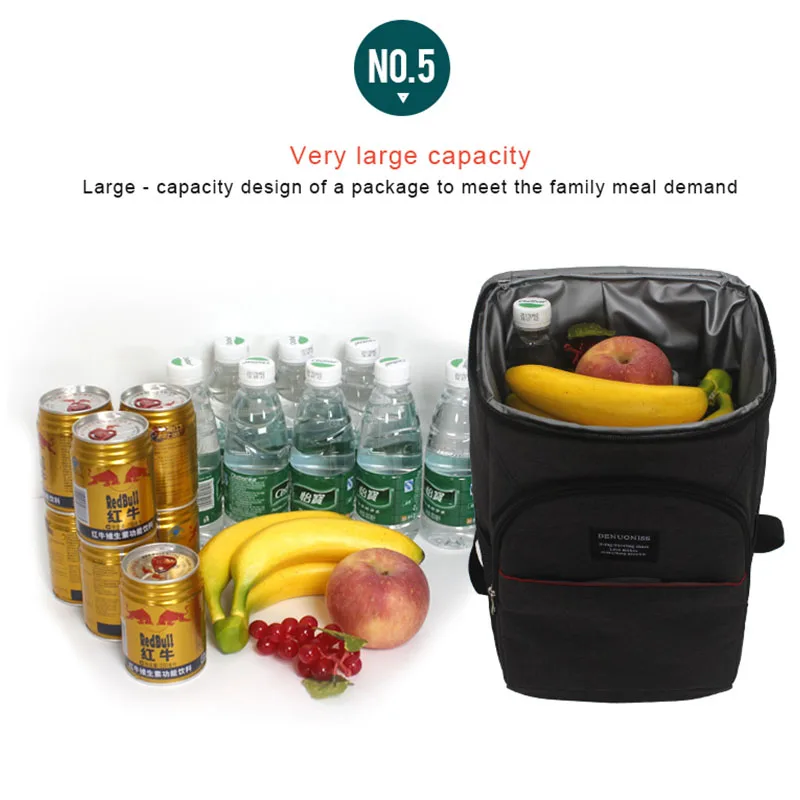 Picnic Lunch Bag For Men Bolsa Thermal Style Para Marmita Bolsa Thermal Insulated Portable Backpack Cooler Beer Bag DENUONISS