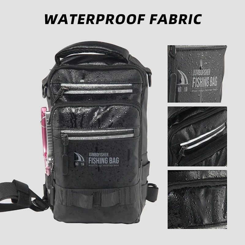 Description Picture 6 of itemFishing bag with Rod Holder Tactical Fish Sling Backpack Lightweight Outdoor Hiking Climbing Rig Pouch Sport Hunting Chest Bags
