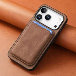 Premium Detachable Magnetic Card Phone Case - iPhone 14 Plus (Brown)