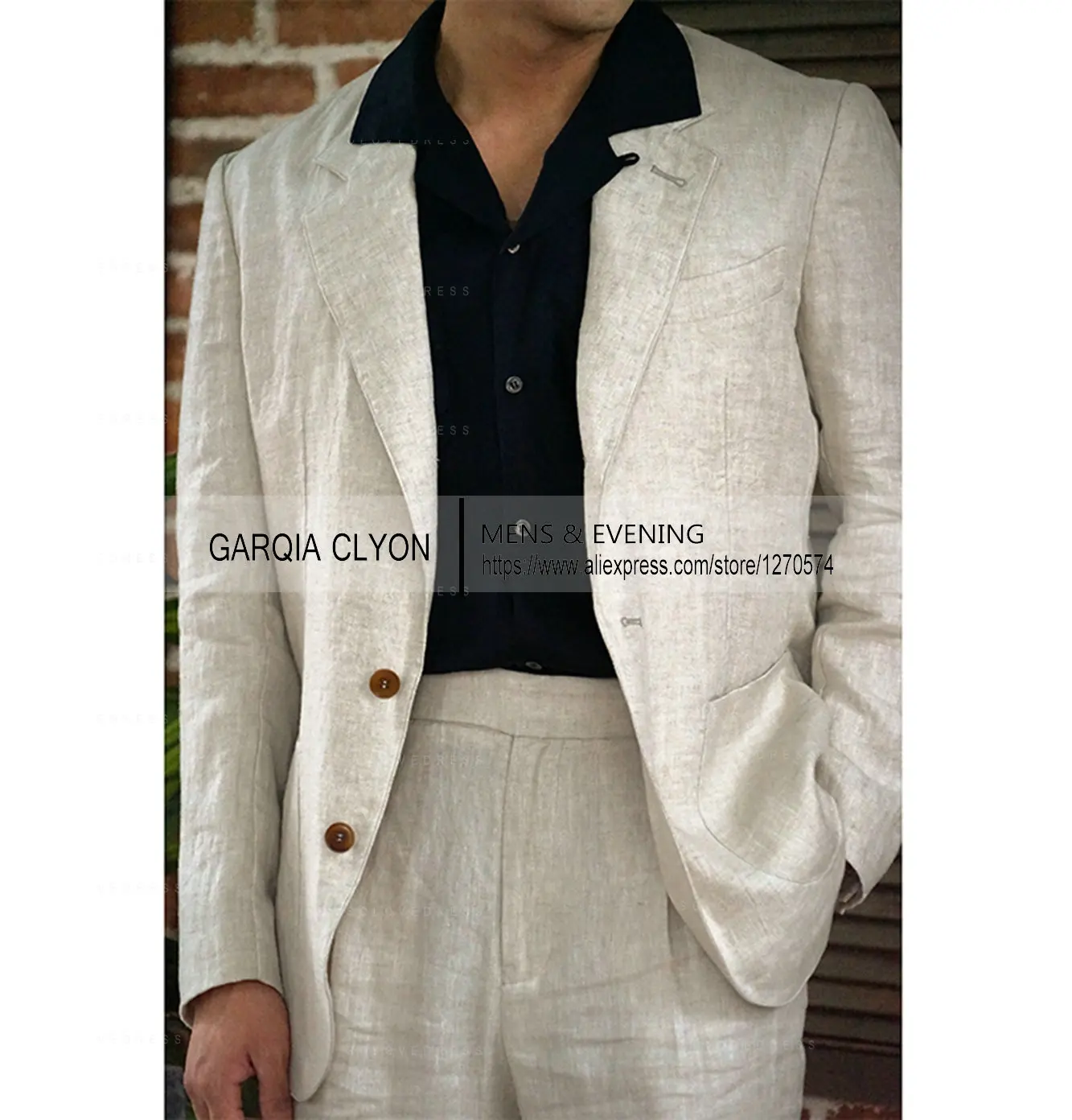 New Casual Men's Suit Jacket Summer Spring Blazer One Bottom Breathable Cotton Linen Coat 2 Pieces( Jacket+Pants )
