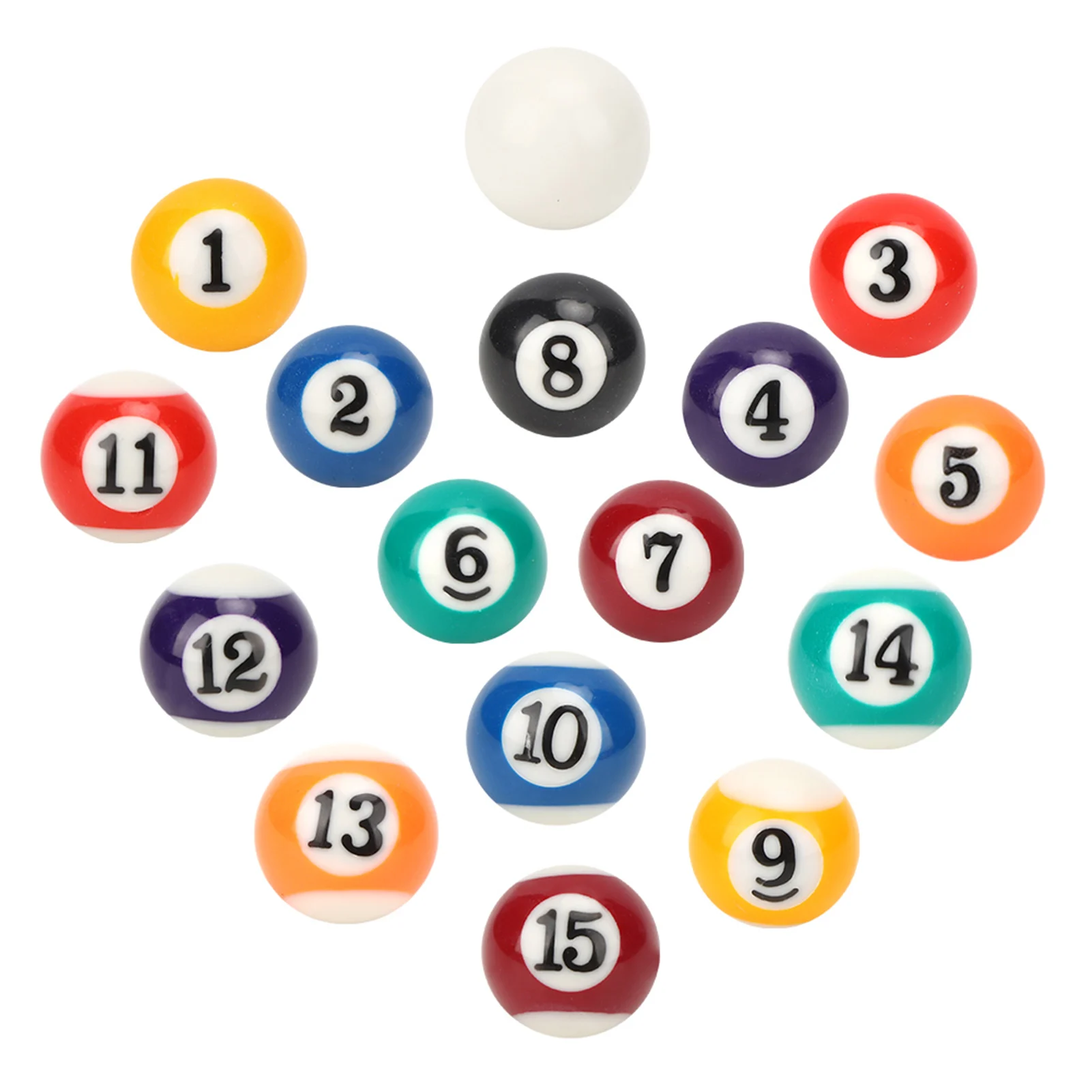 16PCS Eco-friendly Resin Mini 2.5CM Children Billiard Ball Toy Pool Table Accesssories