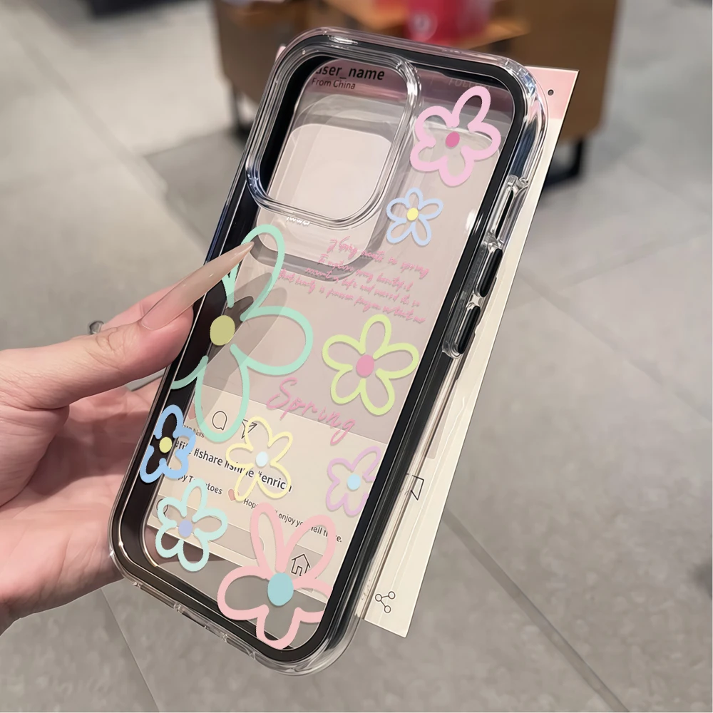 Spring Floral Clear Phone Case – Colorful Flower Design Cover