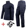 Tactical Suits Camo Uniform Clothes Outdoor Men Clothes Wear resistant Airsoft Hunting Suit Combat Shirt + Cargo Pants+4 Pads 1