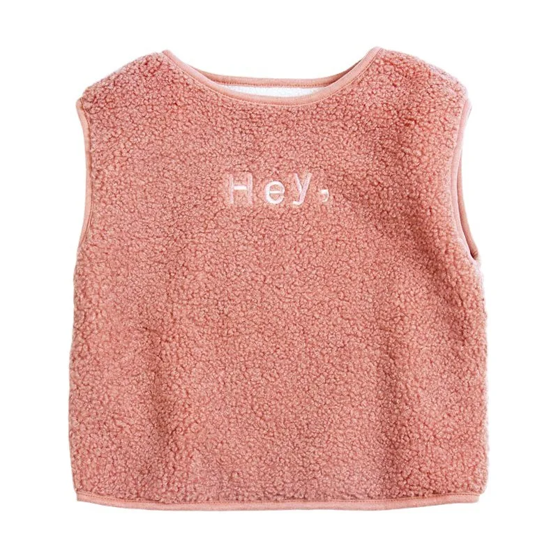 Children Vest Autumn Winter Outer Wear For Boys And Girls Fashionable Waistcoat With Plush Fleece Simple Style