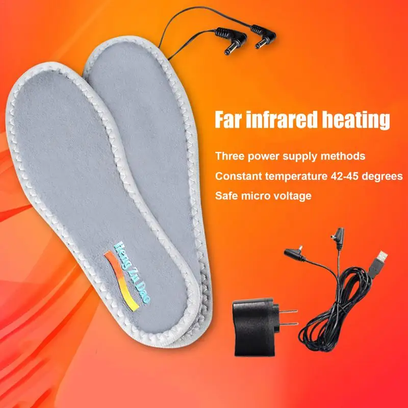 

Стельки обувные с подогревом USB, электрическая грелка для ног, зимние уличные спортивные теплые, Размеры 35-46