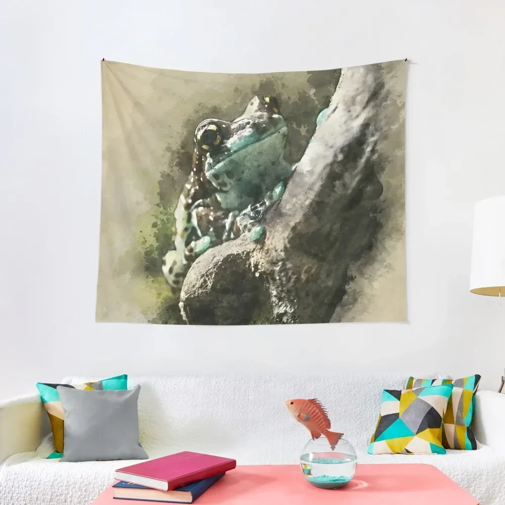

Small tree frog sitting on the branch Tapestry Room Decoration Aesthetic Bedrooms Decor Tapestry