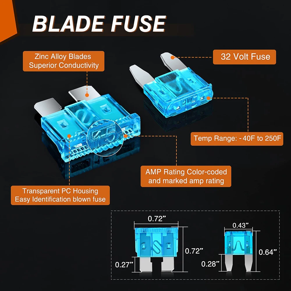 420-Piece Car Blade Fuse Assortment Kit - Standard & Mini ATC/ATO Fuses For Cars, Trucks, Boats