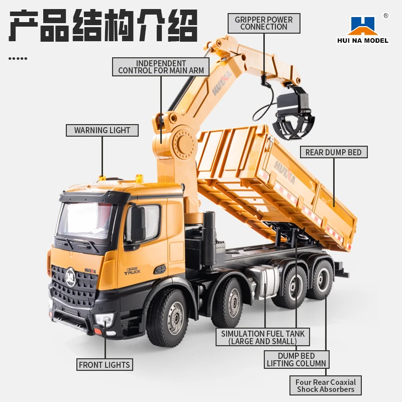 Huina 1538 1/14 26ch 4軸8輪 折り曲げ式クレーントラック Amazon.co.jp: 1/14 2.4GHz 26ch 4軸8輪 折り曲げ式 クレーン