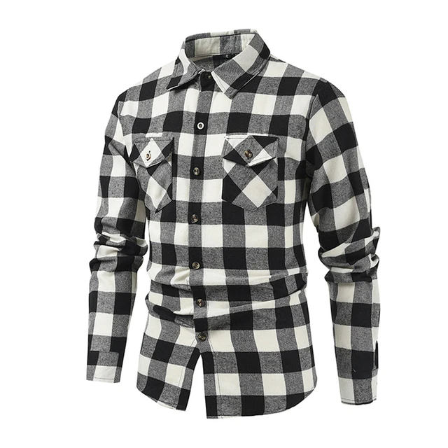 Camisa de trabajo acolchada para hombre botones de algodon tenidos de hilo chaqueta gruesa solapa manga larga camisas comodas informales delgadas AliExpress