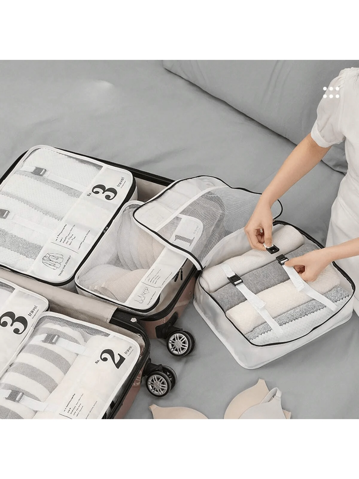 3/7pcs Portable Travel Storage Bag Set - Organize Your Clothing, Shoes, and Underwear with Ease - Perfect for Luggage and Suitca 4