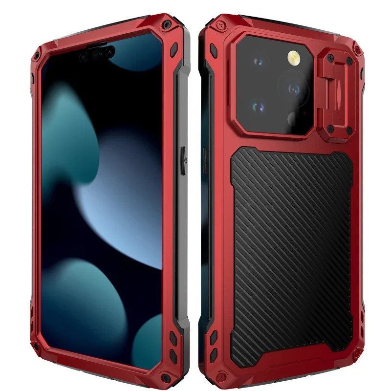 Full-body Rugged Cases For Iphone 15 Pro Max & 15 Plus Case Military Grade Built-in Protector Kickstand Slide Camera Cover Shell