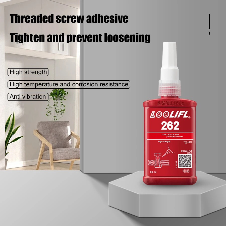 LOOLIFL 50ml 262 Threadlocker, anaerobic adhesive, anti-loosening agent, suitable for mechanical reinforcement, to prevent rust 6