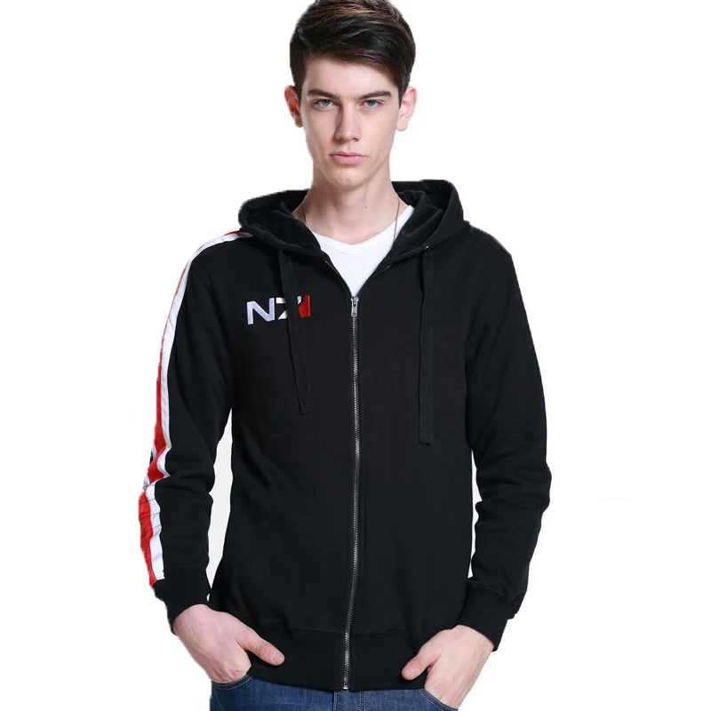 N7 Mass Effect Hoodie Men Black Hood Zip Sweatshirt Unisex Embordery Fleece  Winter Anime Cosplay Sweetshirt Cotton Casual M XXXL - AliExpress