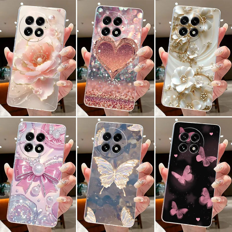 Floral Butterfly Soft Silicone Transparent Phone Case Cover