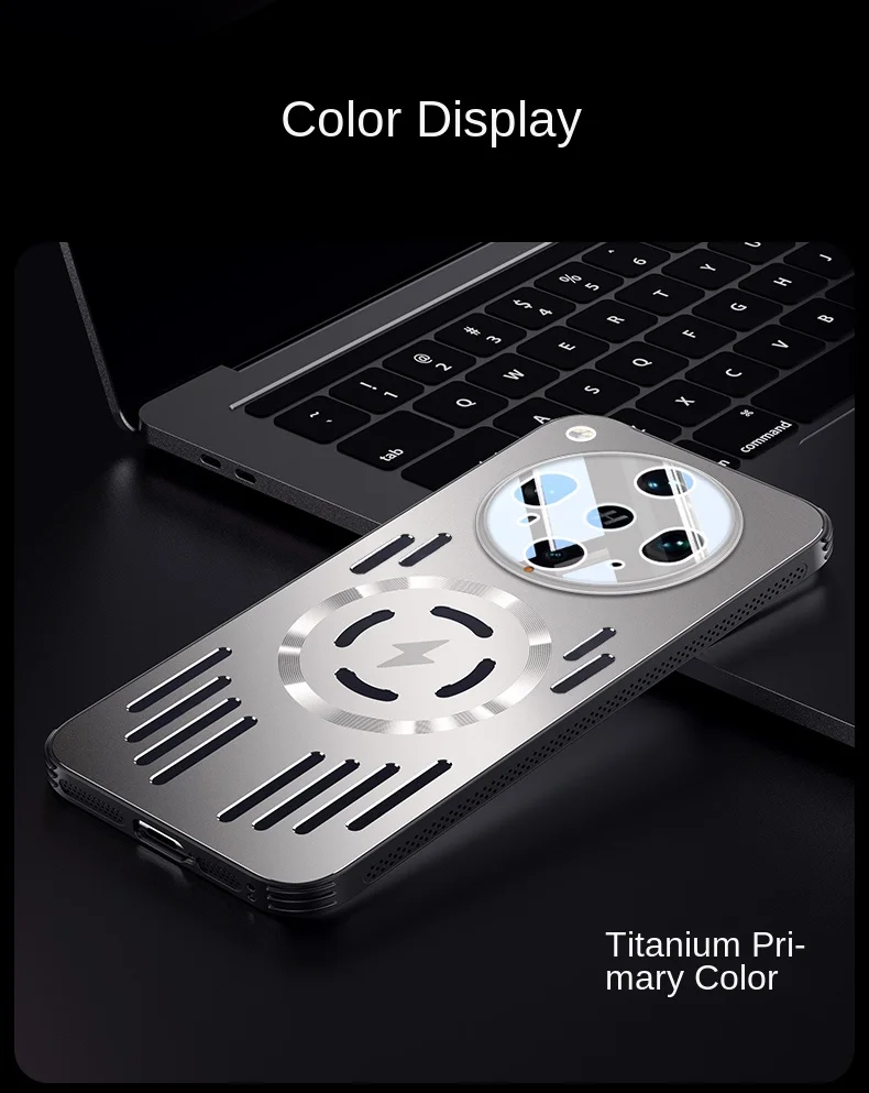 Premium Hard Metal Heat Dissipation Magnetic Wireless Charging Protective Back Cover Case