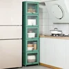 GY Modern Kitchen Cabinet Floor Slit Shelf Locker Multilayer Microwave Oven Storage Cabinet with Flip Door home furniture 6