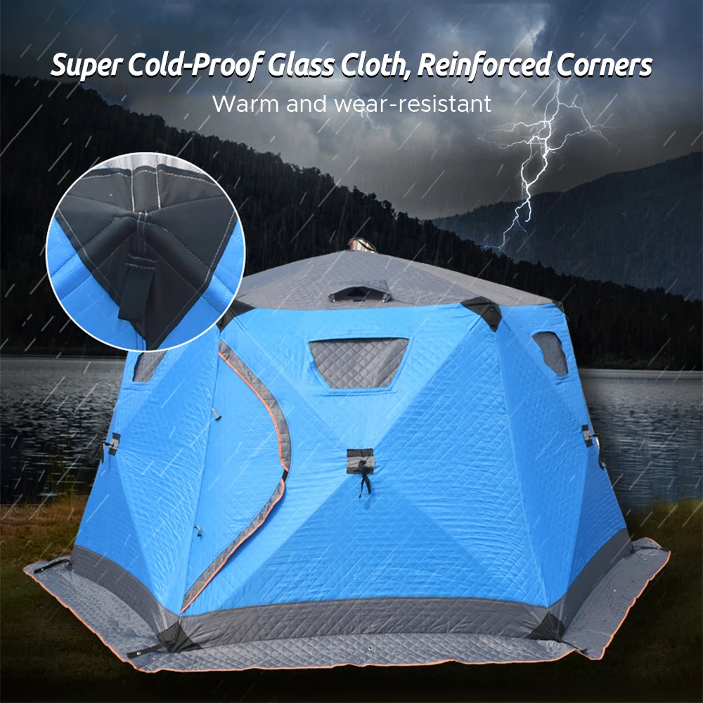 Camping Tent Portable Tent Hexagonal Winter Fishing Tent For 6 Person
