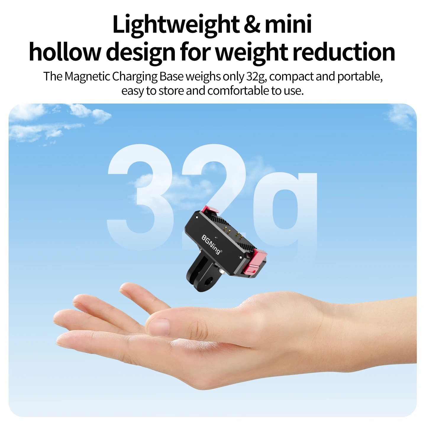 Wiederaufladbare Schnellwechselhalterung für DJI Osmo Nano Action-Kamera Magnetische Halterung für Selfie-Stick Stativ-Verlängerungsadapter – Detail 12
