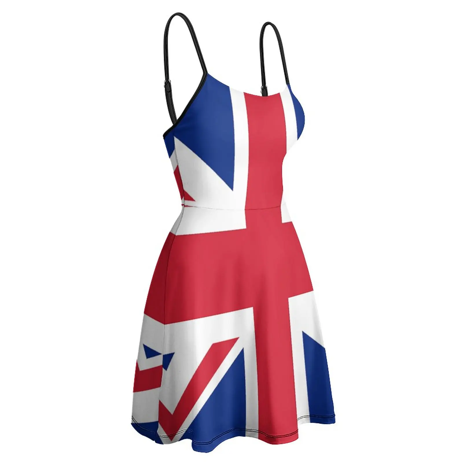 

Sexy Woman's Gown Strappy Dress Union Jack Miniskirt Women's Sling Dress Classic Cocktails Funny Vintage