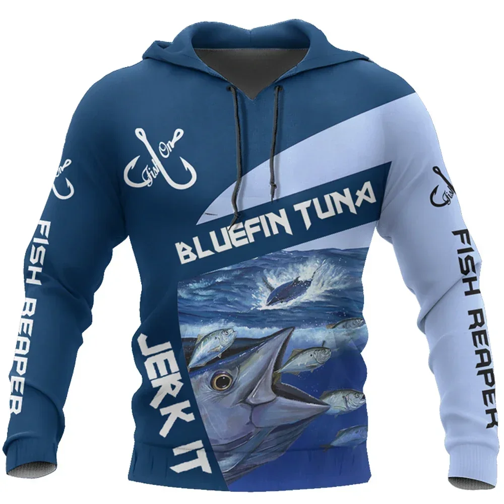 2024 3D Fishing Printed Men's Hoodie Designer Sweatshirt Spring Autumn Harajuku y2k Clothes Long Sleeve Pullover