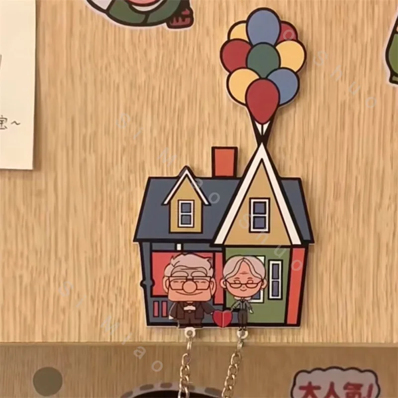 Up Movie Key Holder Couple Keychain Hanger Cartoon Acrylic Shared Keychains Door Sticker Home Decor Jigsaw Key Ring Holder Gifts key holder wall key holder magnetic key holder