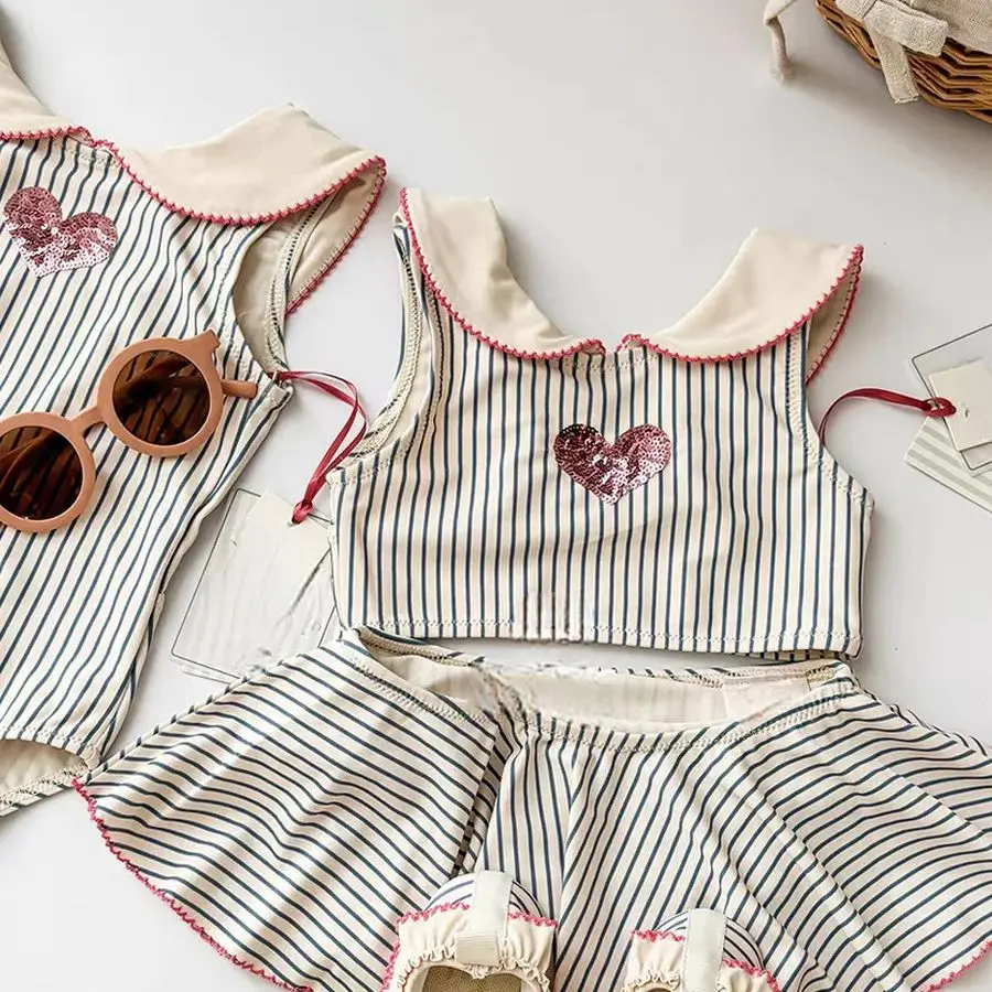 Kids Swimwear for Girls New Summer Cherry KS Toddler Boys Clothes Baby Swimsuit Flower Swimwear Children Cute Bow Bikini Set - 2