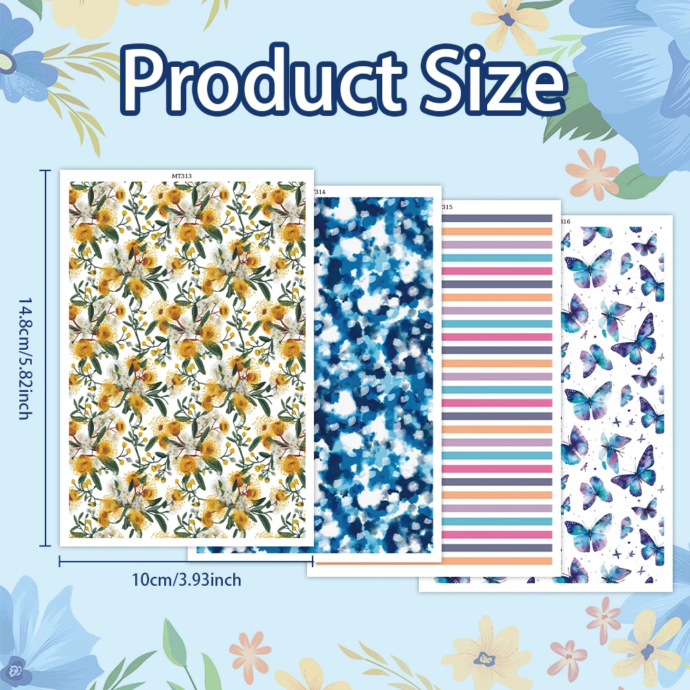 Polymer clay watercolor transfer paper Butterfly flowers pattern DIY jewelry earring pendants Water-soluble disposable stickers