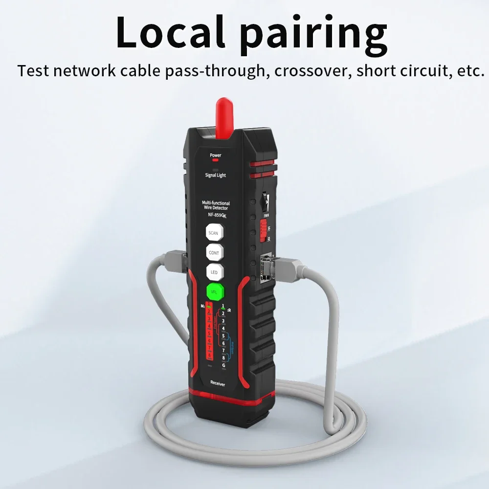 NF-859GK Line Finder Network Tester Red Light Single Head Crimping Length Breakpoint IP Scanning PING Charging Type 4